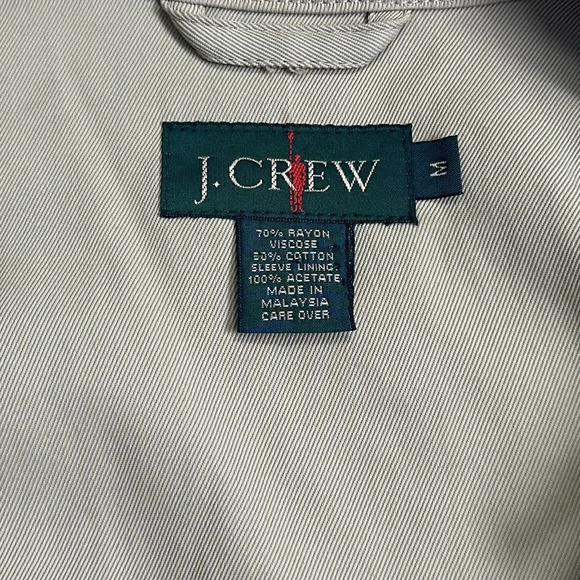 J Crew Vintage Oarsman Grn Tag Men’s Tan Zip Up Jacket Rayon Cotton Size Medium - Picture 7 of 12